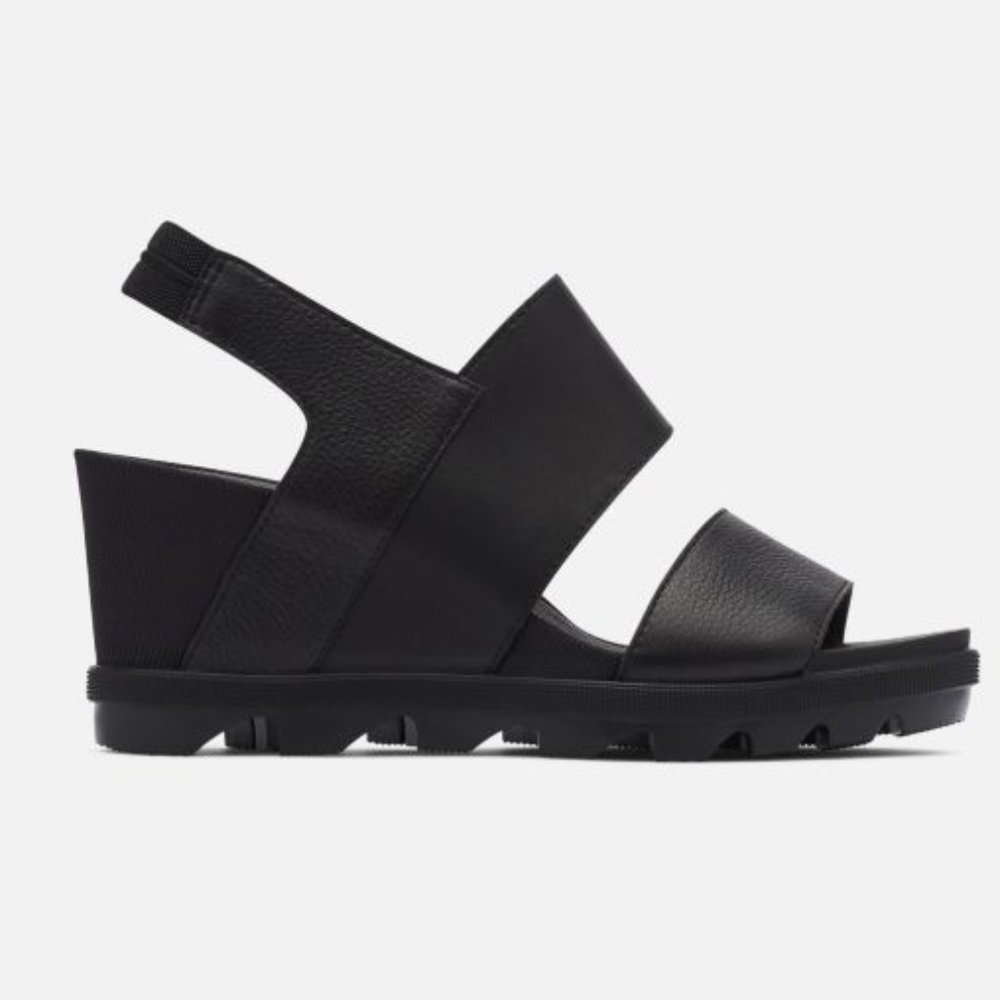 SOREL Black Joanie II Slingback Wedge Sandal